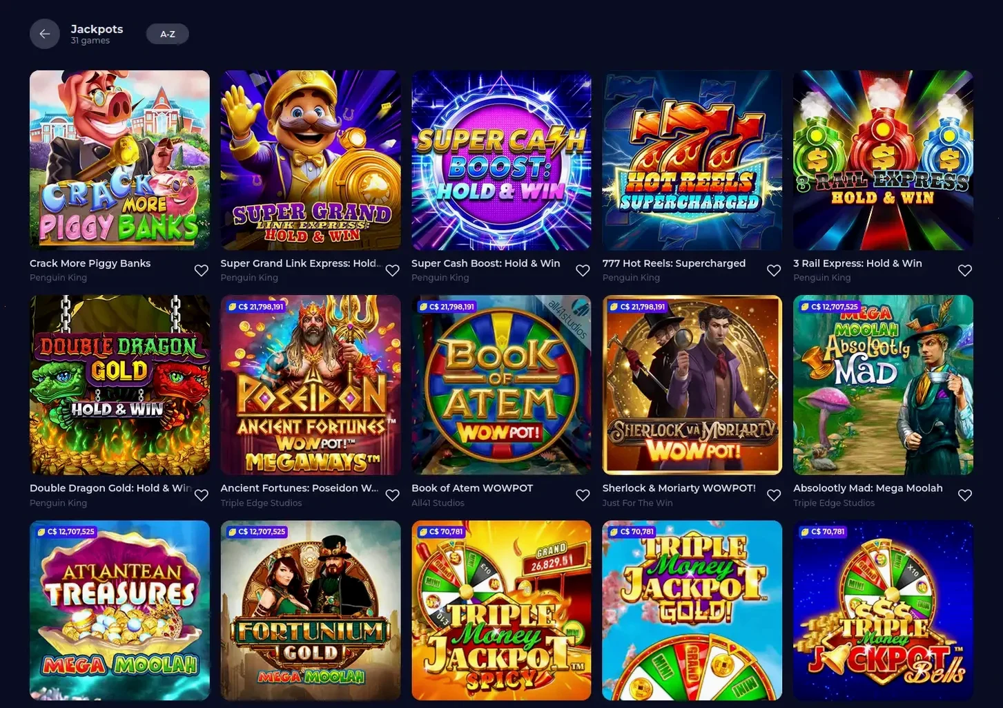 Luckyseven Schnellzugang Dashboard mit Bonus Übersicht
